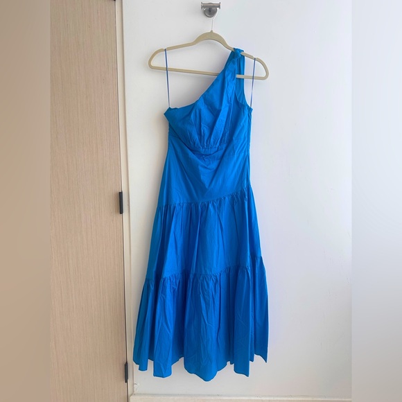 Lena One-Shoulder Poplin Maxi Dress - Picture 3 of 8